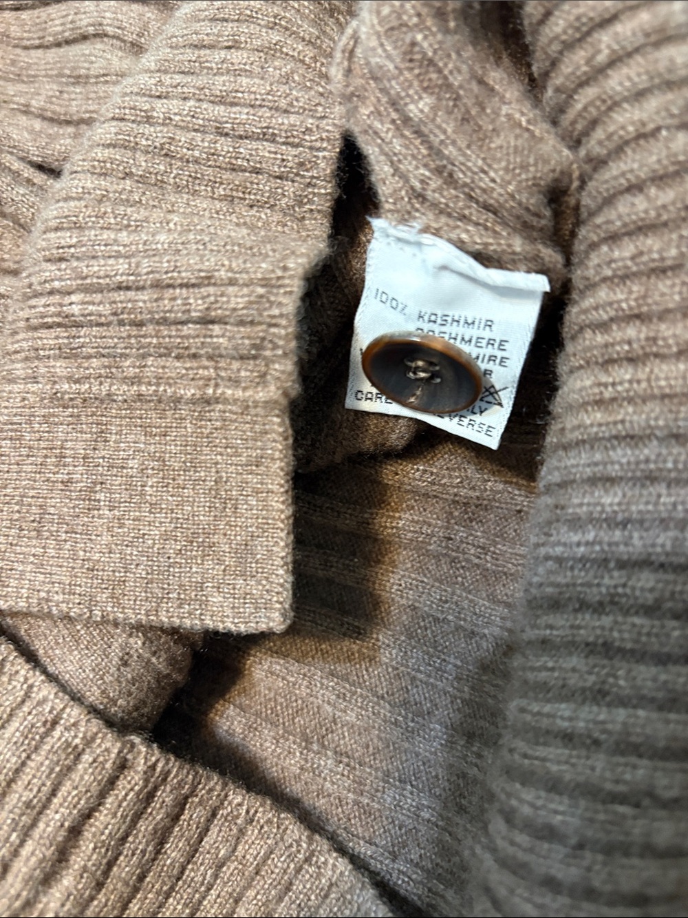 Jil Sander Cashmere Brown Ribbed V-Neck Cardigan - Picture 6 of 6